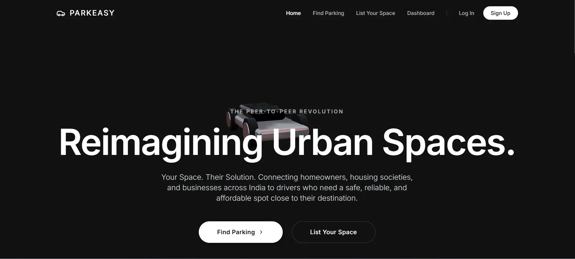 ParkEasy | Peer-to-Peer Parking Marketplace — project screenshot showcasing the application interface