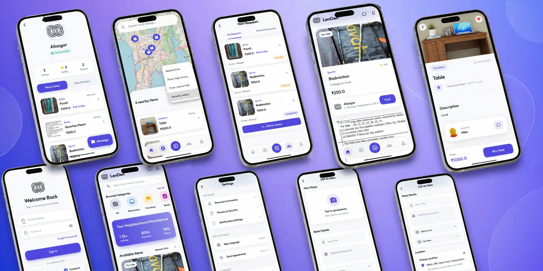 LenDen | Community Sharing Marketplace — project screenshot